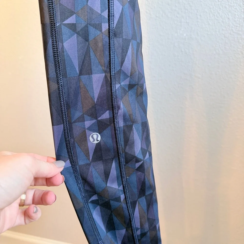 Lululemon‎ Speed Tight IV Geometric Prism Blue Purple Athletic Leggings Size 8